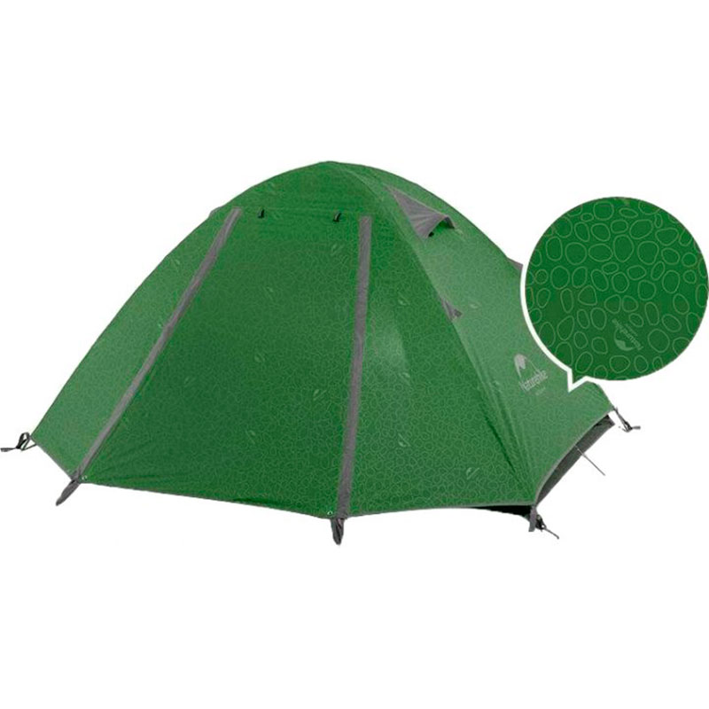 Палатка NATUREHIKE P-Series NH18Z033-P, 210T65D Dark-Green (6927595762639)