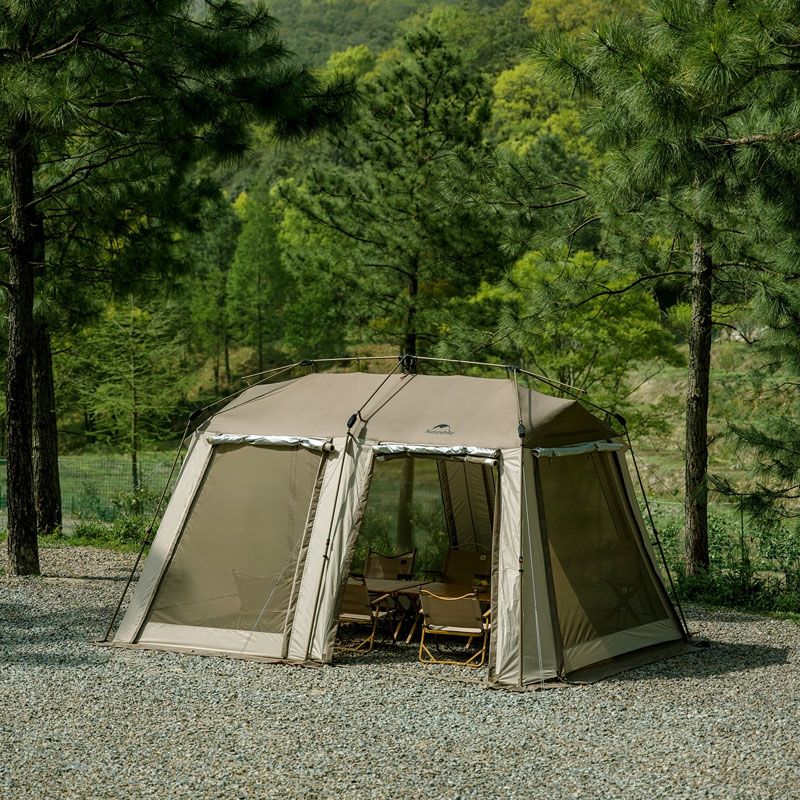 Намет NATUREHIKE Village CNH23ZP12003 Коричнева (6976023924668) Форма будиночок