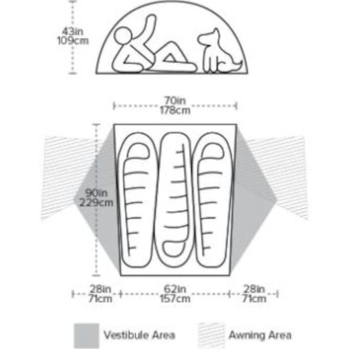Палатка BIG AGNES Copper Spur HV UL3 Olive Green (021.0061) Тип каркаса внутренний