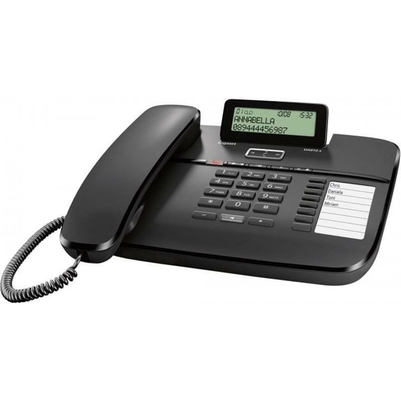 Телефон GIGASET DA810A Black (S30350-S214-N101) Кількість номерів в пам'яті 99