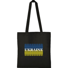 Сумка-шоппер SOFT ME Вишиванка великий прапор Ukraine Black (DTF30100101-01/318)