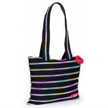 Сумка через плечо ZIPIT Premium Tote / Beach Black & Rainbow Teeth (ZBN-8)