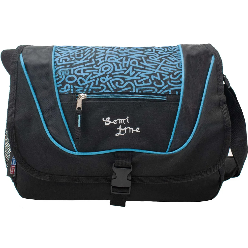 Сумка через плечо SEMI LINE 9 Black/Blue (7156) Внутренний размер 350 х 270 х 100