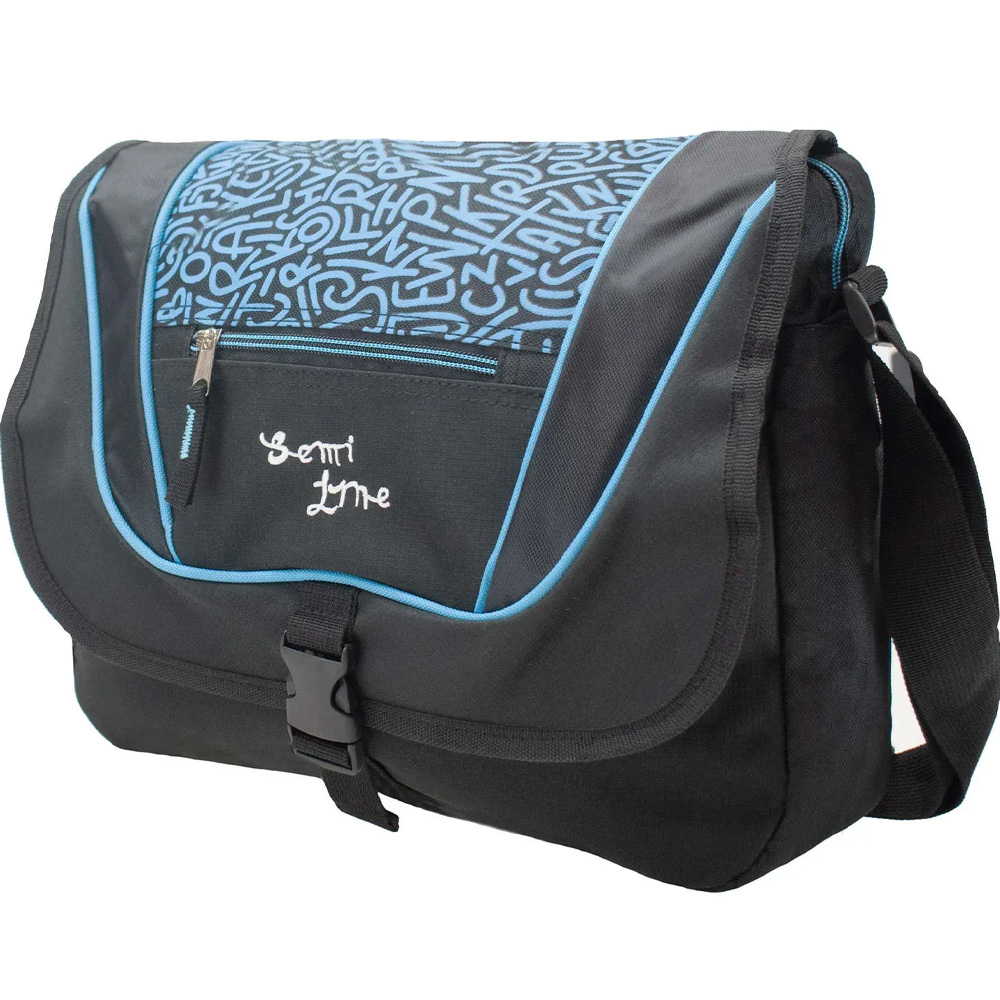 Сумка через плечо SEMI LINE 9 Black/Blue (7156) Объем 9