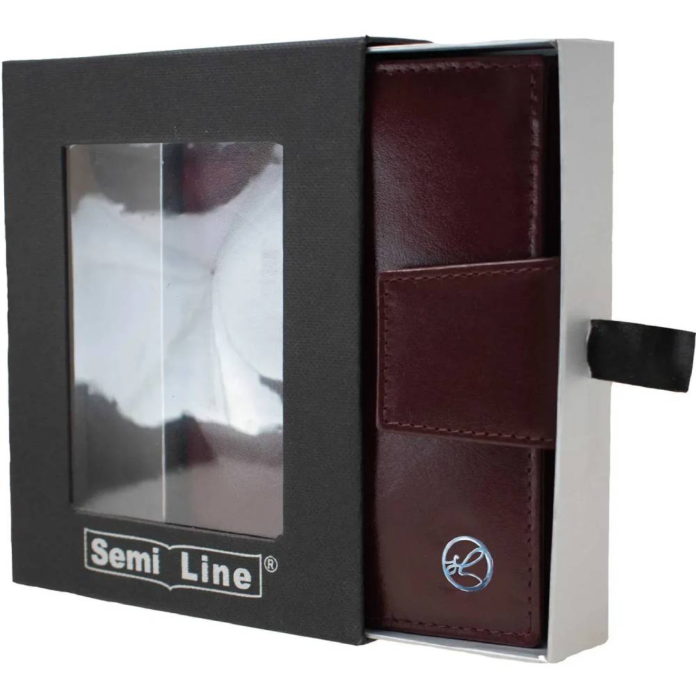 Кошелек SEMI LINE RFID Dark Red (P8261-2) Материал Натуральная кожа