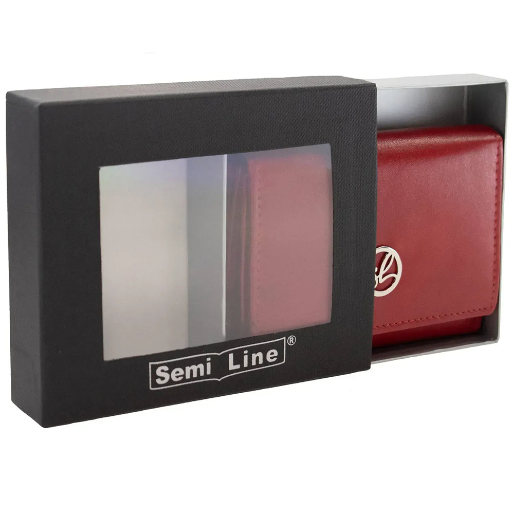 Кошелек SEMI LINE RFID Red (P8272-2) Материал Натуральная кожа