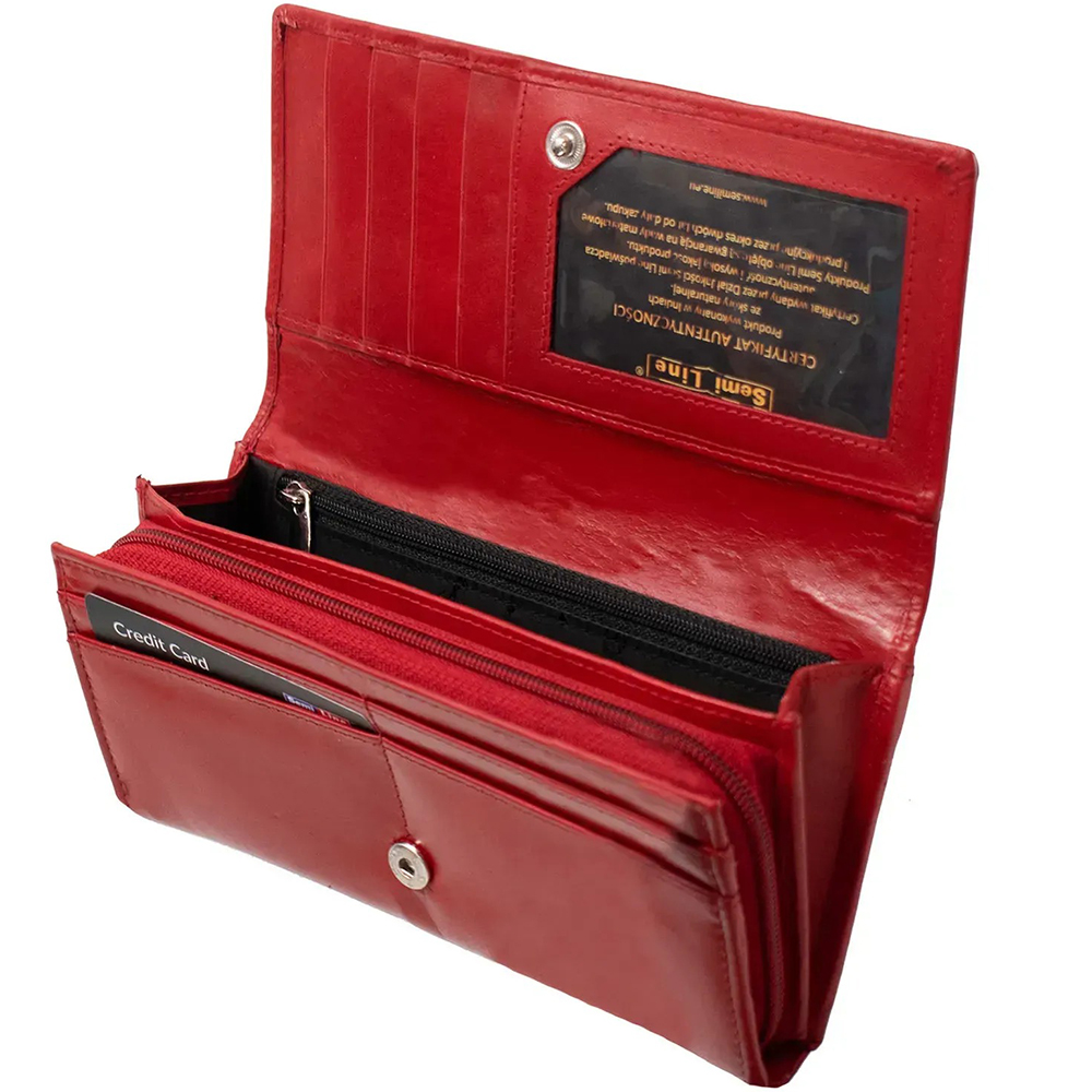 Кошелек SEMI LINE RFID Red (P8273-2) Цвет красный