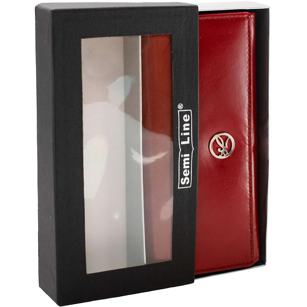 Кошелек SEMI LINE RFID Red (P8273-2) Материал Натуральная кожа