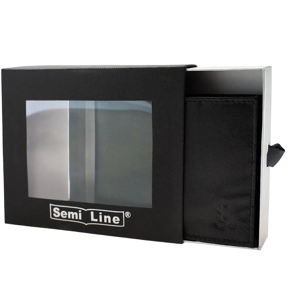 Кошелек SEMI LINE RFID Black (P8276-0) Материал Натуральная кожа