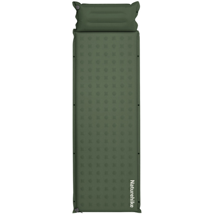 Коврик самонадувающийся NATUREHIKE CNK2550WS025 60 мм с подушкой зеленый (6977465868787)