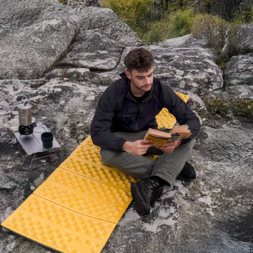 Коврик складной NATUREHIKE IXPE CNK2550WS030 Honey Yellow (6977465868190) Размер в сложеном виде 56 х 15 х 18