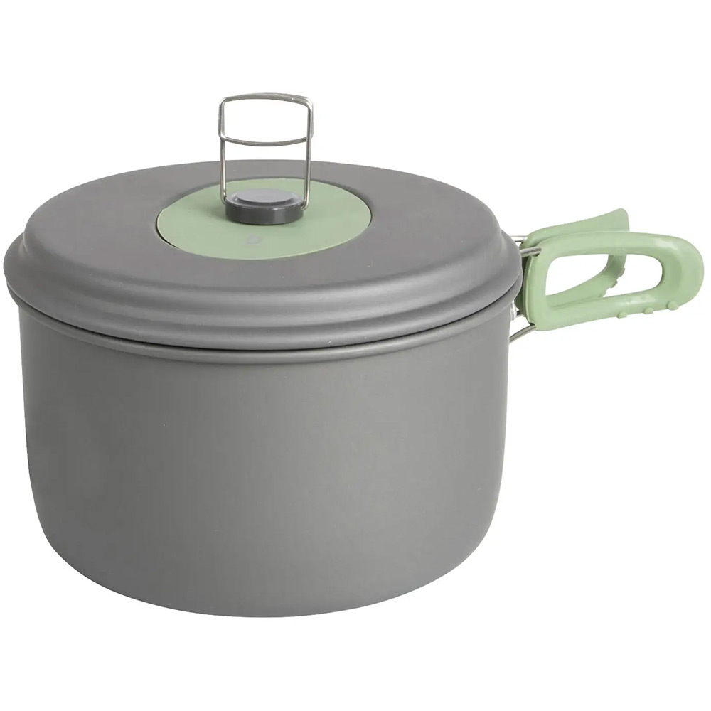 Набір посуду BO-CAMP Explorer XL 4 Pieces Hard Anodized Grey/Green (2200249) Кришка так