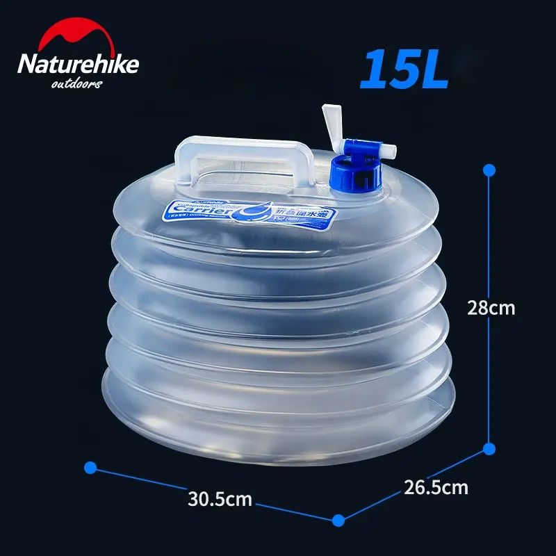 Каністра для води складна NATUREHIKE NH14S002-T РЕ 15 л (6927595721834) Матеріал поліетилен