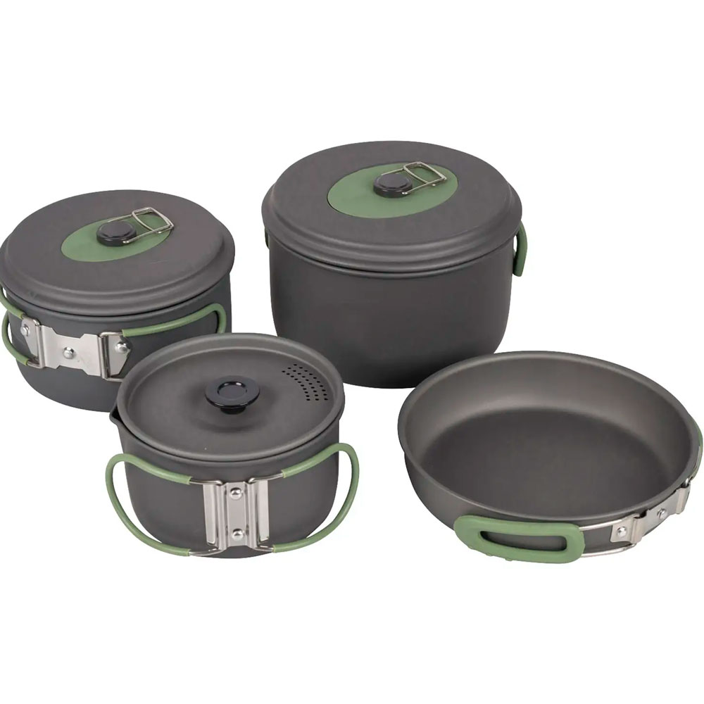 Набір посуду BO-CAMP Explorer 4 Pieces 19 Hard Anodized Grey/Green (2200241)