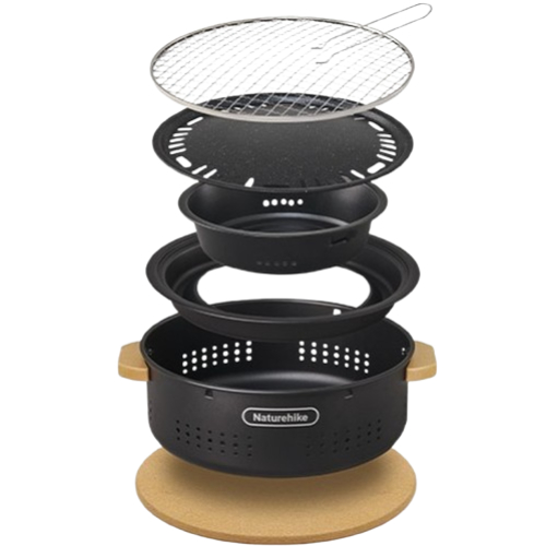 Печь настольная NATUREHIKE CNK2550CF010 с решеткой и сковородой Black (6977465869418) Печь настольная NATUREHIKE CNK2550CF010 с решеткой и сковородой Black (6977465869418) Цвет черный