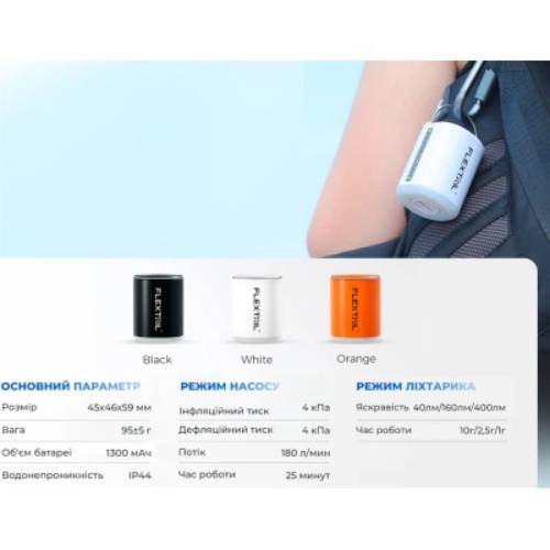 Фото Насос-фонарь кемпинговый FLEXTAIL Tiny Pump 2X Orange (TY2X1600-OG-i)