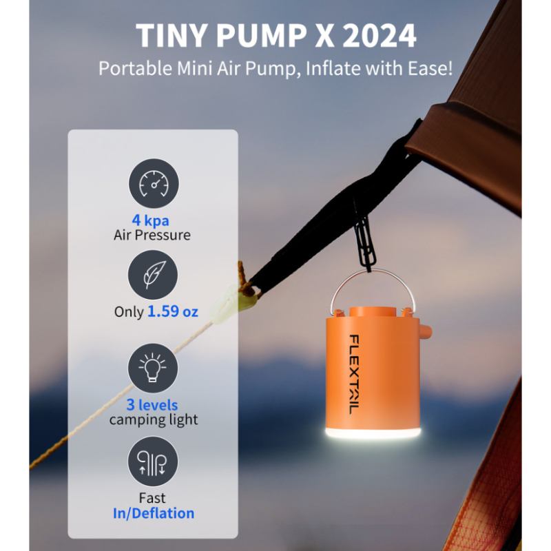 Насос-фонарь кемпинговый FLEXTAIL Tiny Pump Х Orange (6975755964379) Цвет оранжевый