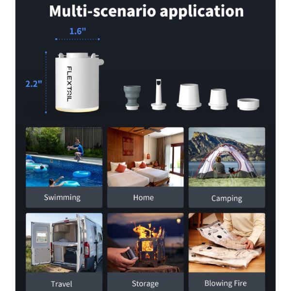 Насос-фонарь кемпинговый FLEXTAIL Tiny Pump Х Orange (6975755964379) Чехол True