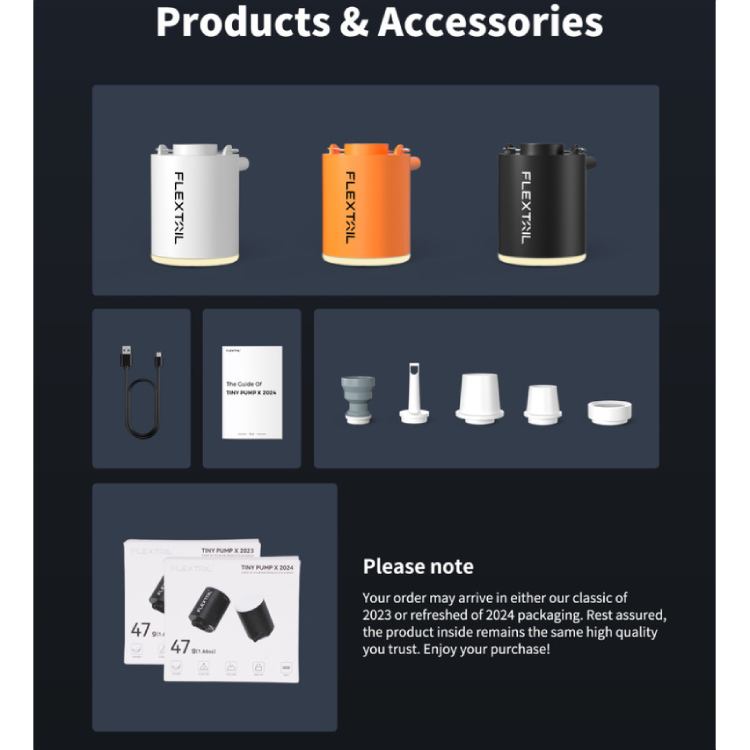 Внешний вид Насос-фонарь кемпинговый FLEXTAIL Tiny Pump Х Orange (6975755964379)