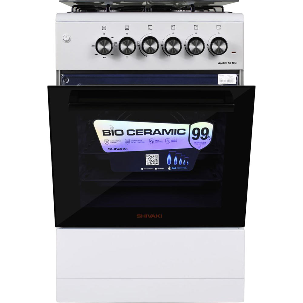 Плита комбінована SHIVAKI APETITO 50 10-E White (4780143216754) Тип духовки електрична
