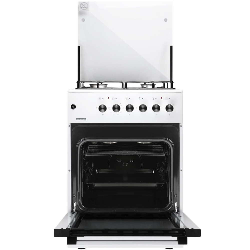 Плита комбинированная MILANO GAS COOKER ML60 Е40+ белая Покрытие варочной поверхности эмаль