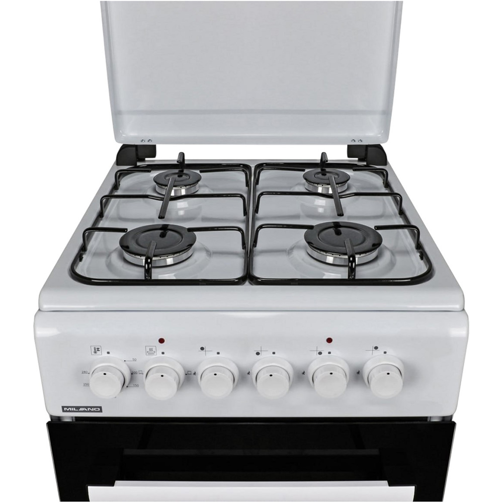 Плита комбінована MILANO ML50E30 White Покриття варильної поверхні емаль