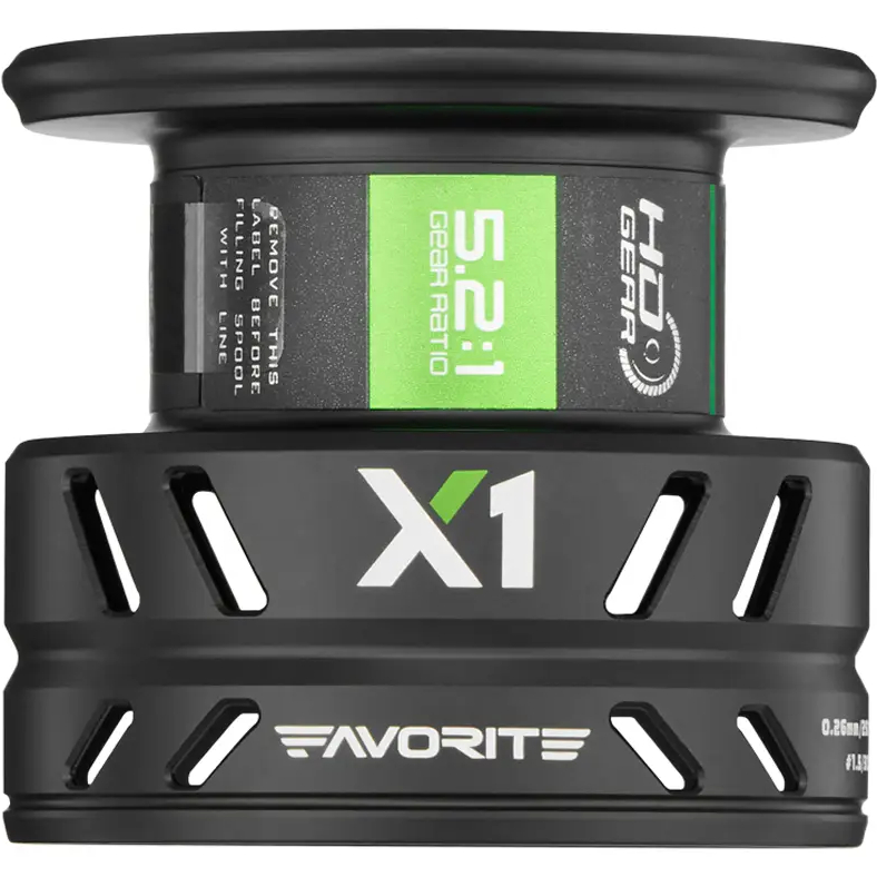 Катушка FAVORITE X1 4000 X1402 5.2:1 9+1BB (1693.51.43) Вместимость шпули Nylon 0.260-290/ 0.310-230; PE 1.5-300/ 2.0-225