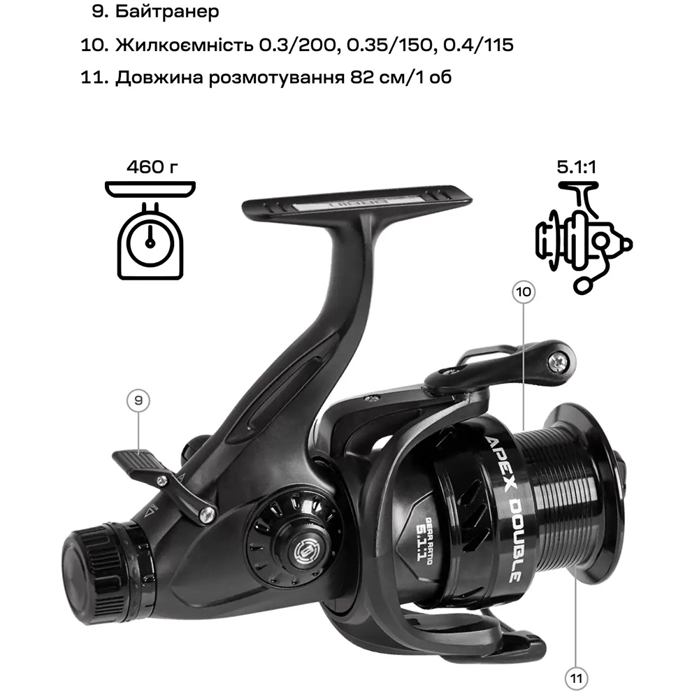Замовити Котушка BRAIN Apex Double 6000 Screw Handle (1858.45.20)