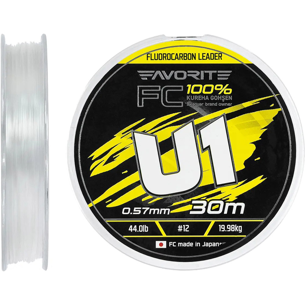 Флюорокарбон FAVORITE U1 FC 30m #12/0.57mm 44.0lb/19.98kg (1693.12.22) динамическая ударная нагрузка 44