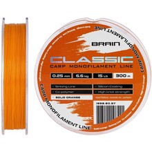 Леска BRAIN Classic Carp Line 300m 0.25mm 15lb 6.6kg Solid Orange (1858.80.97)