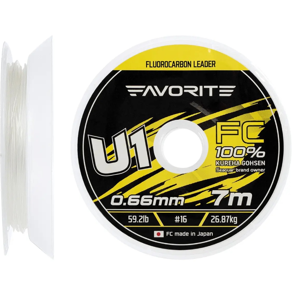 Флюорокарбон FAVORITE U1 FC 7m #16/0.66mm 59.2lb/26.87kg (1693.11.91)