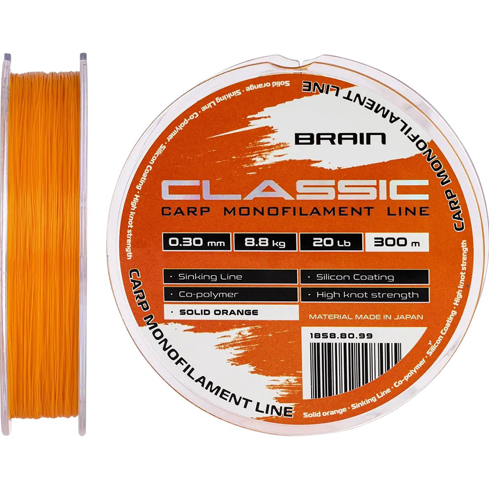 Волосінь BRAIN Classic Carp Line 300m 0.30mm 20lb 8.8kg (1858.80.99)