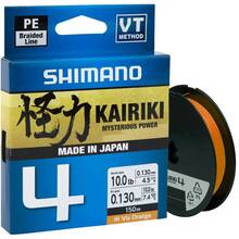 Шнур SHIMANO Kairiki 4 PE 150м 0.19мм 11.6кг Hi-Vis Orange (LDM54TE1819015H)