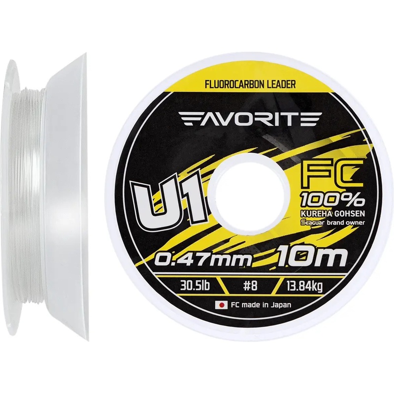 Флюорокарбон FAVORITE U1 FC 10m #8.0/0.47mm 30.5lb/13.84kg (1693.11.87)