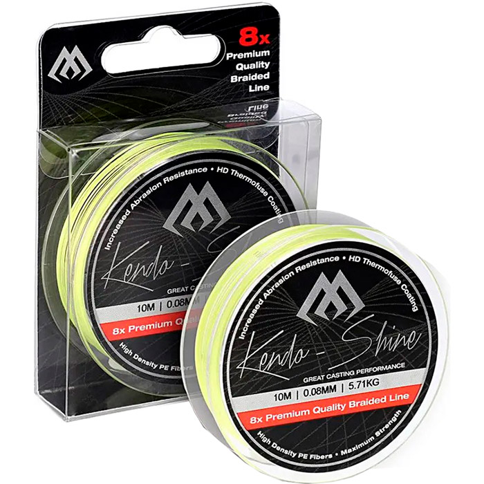 

Шнур MIKADO Kendo Shine Braid 300 м fluo yellow (ZKS00Y-300-023), Шнур Kendo Shine Braid 300м 0.23мм 21.75кг