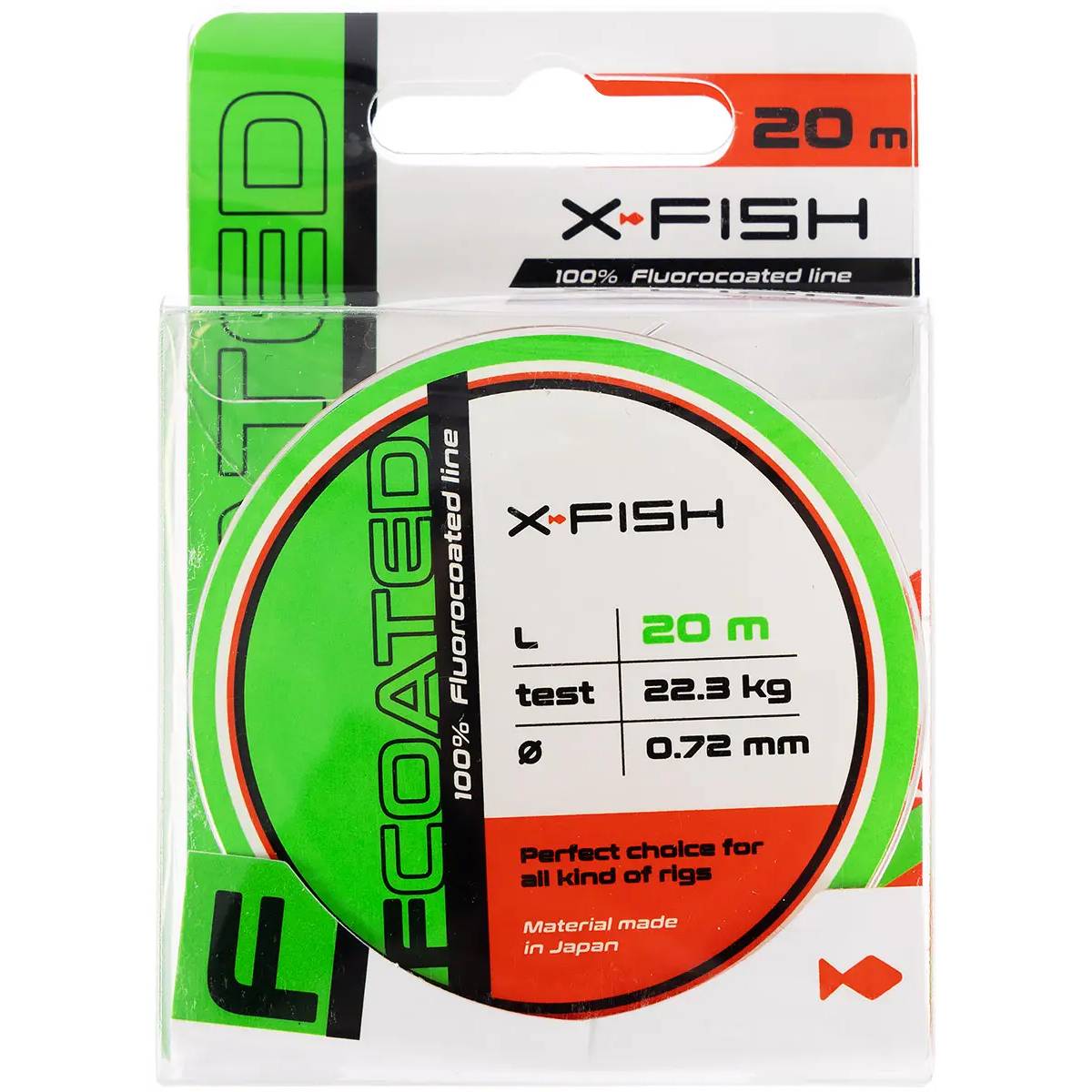 Флюорокарбон X-FISH FCoated 20м 0.72мм 22.3кг (1917.01.57) навантаження на розрив 22.3