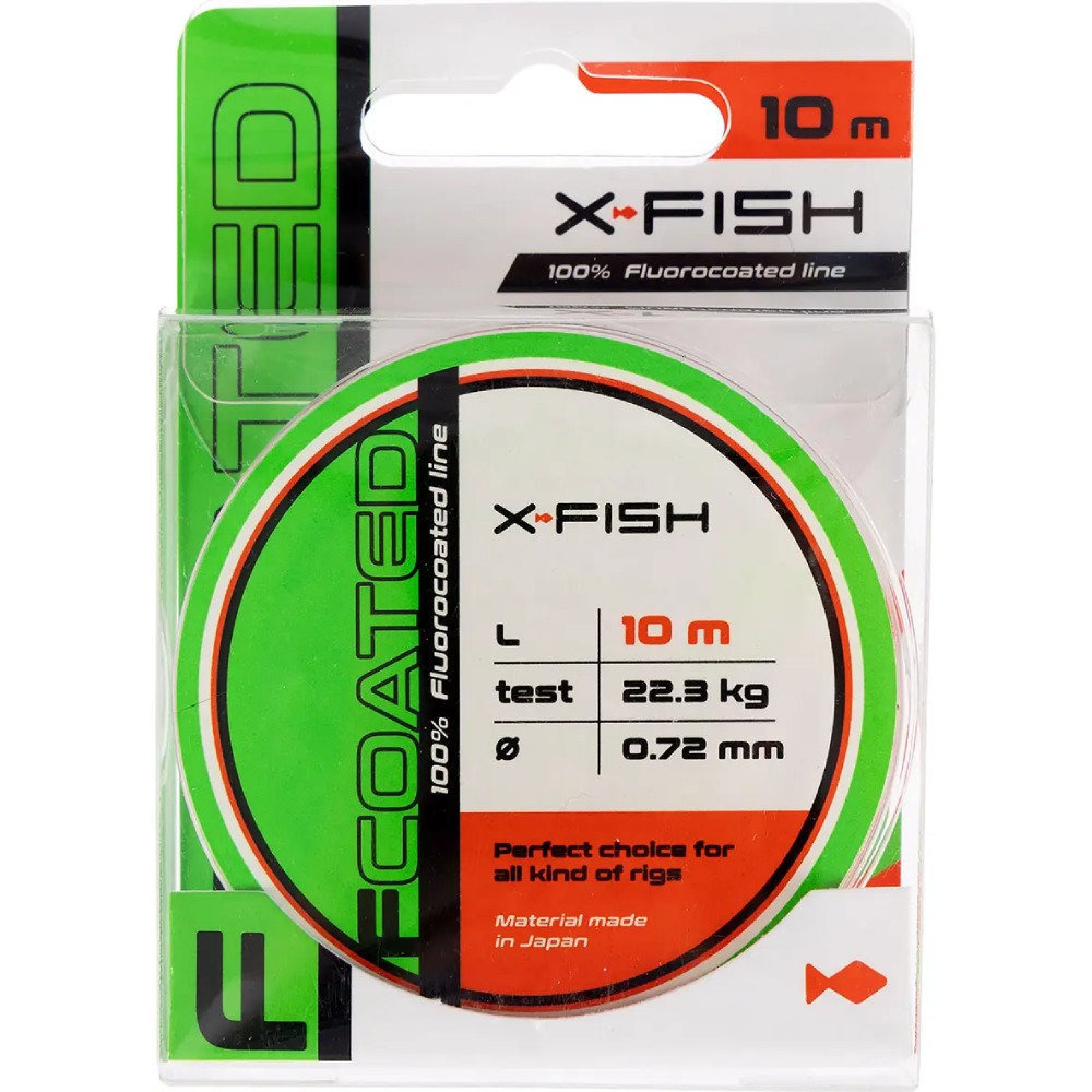 Флюорокарбон X-FISH FCoated 10m 0.72mm 22.3kg (1917.01.38) нагрузка на разрыв 22.3
