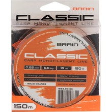 Леска BRAIN Classic Carp Line solid orange 150m 0.25mm 15lb 6.6kg (1858.80.85)