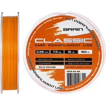 Леска BRAIN Classic Carp Line solid orange 150m 0.28mm 18lb 7.9kg (1858.80.86)