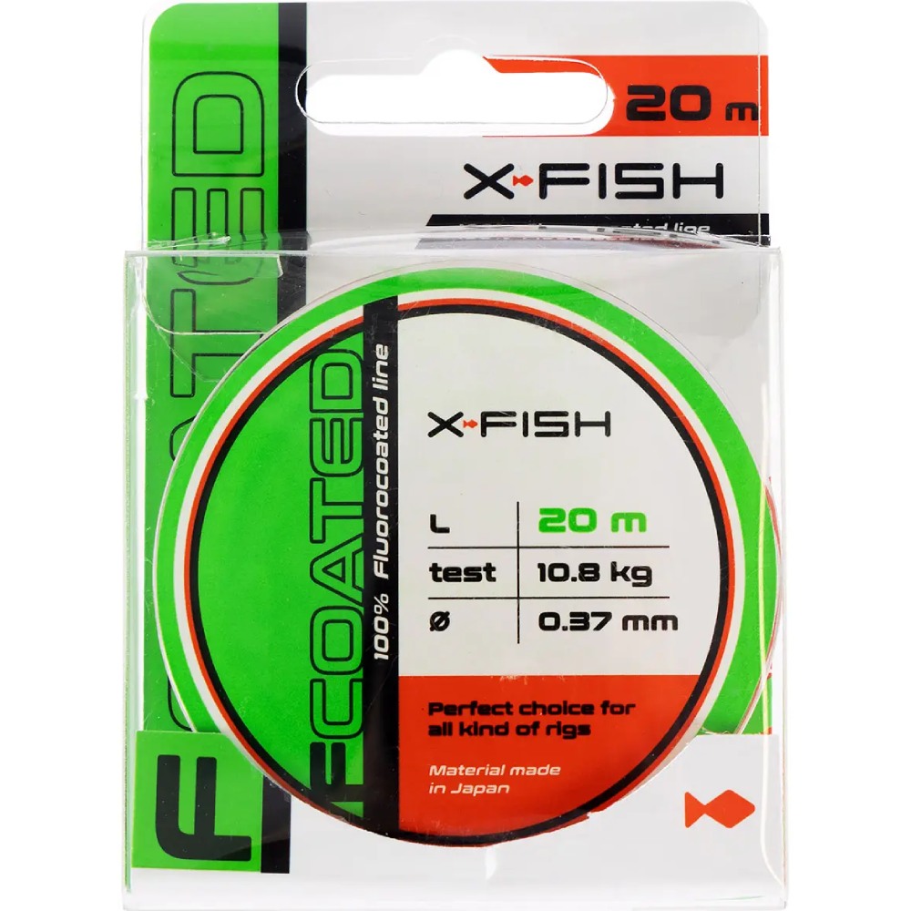 Флюорокарбон X-FISH FCoated 20 м 0.37 мм 10.8 кг (1917.01.50) навантаження на розрив 10.8