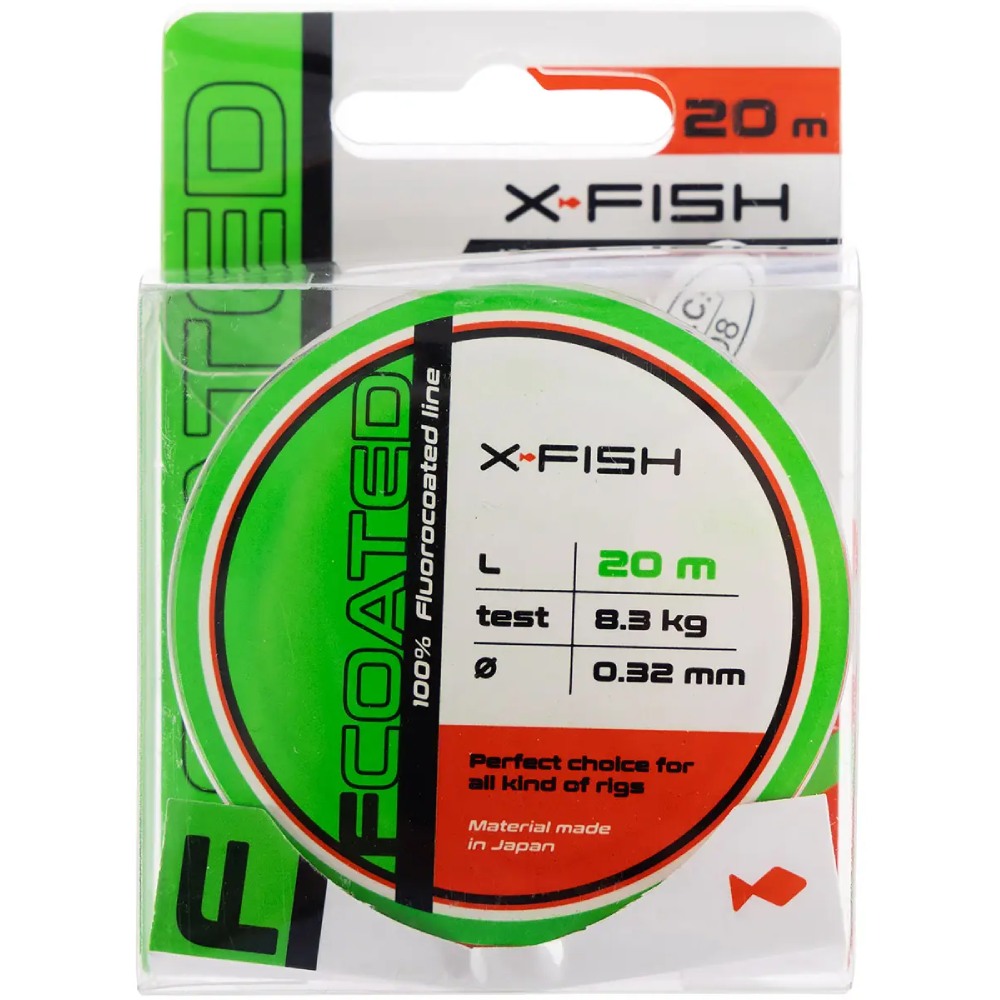 Флюорокарбон X-Fish FCoated 20 м 0.32 мм 8.3 кг (1917.01.48) навантаження на розрив 8.3