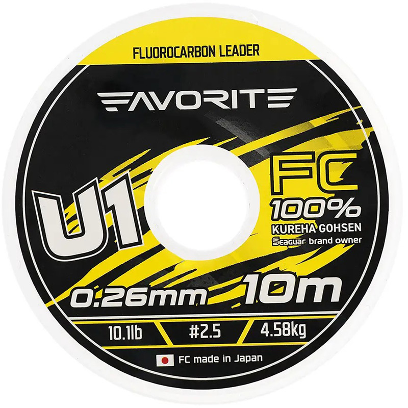 Флюорокарбон FAVORITE U1 FC 10m #2.5/0.26mm 10.1lb/4.58kg (1693.11.80)