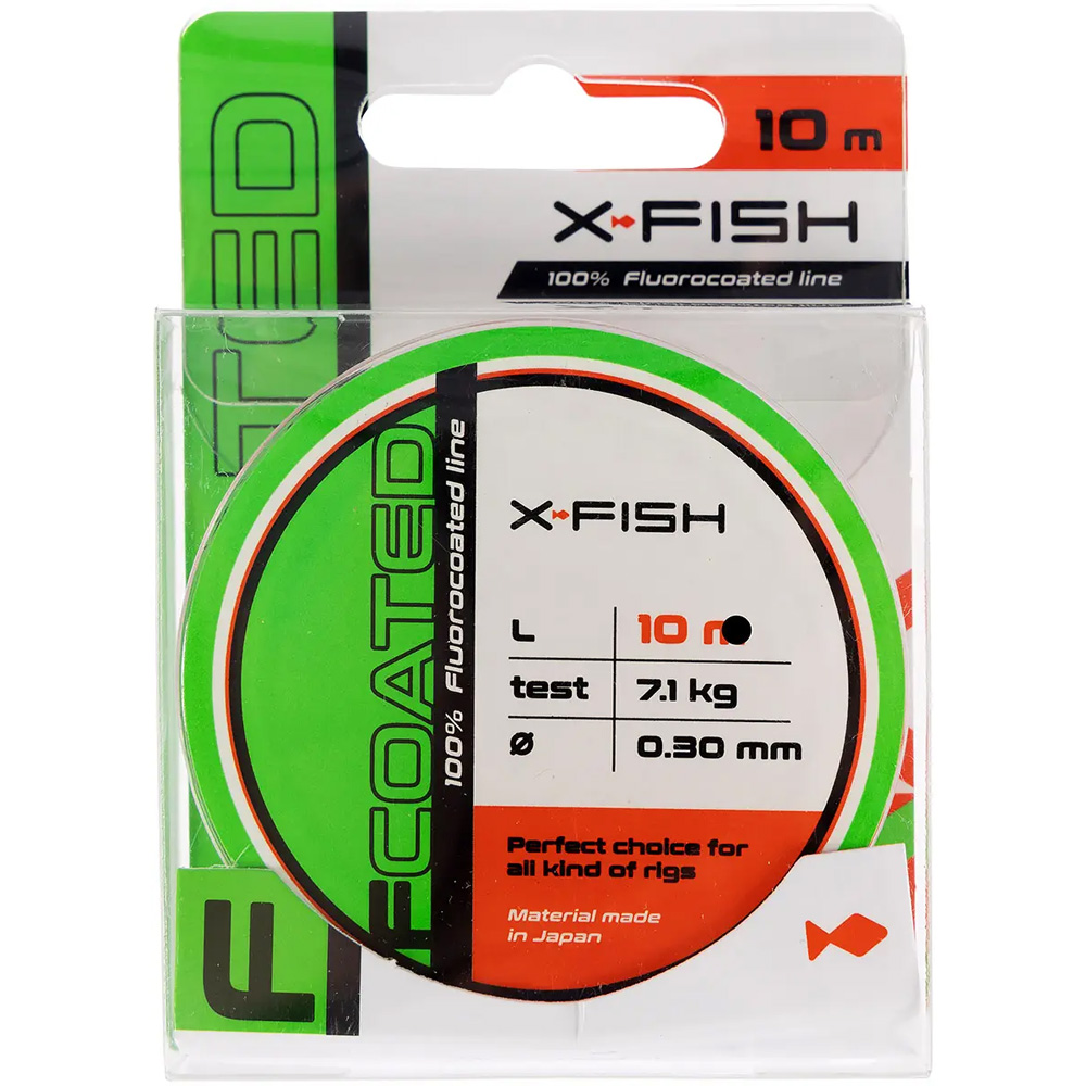 Флюорокарбон X-FISH FCoated 10m 0.30mm 7.1kg White (1917.01.28) навантаження на розрив 7.1