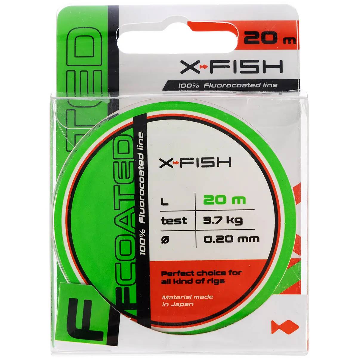 Флюорокарбон X-FISH FCoated 20м 0.20мм 3.7кг (1917.01.43) навантаження на розрив 3.7