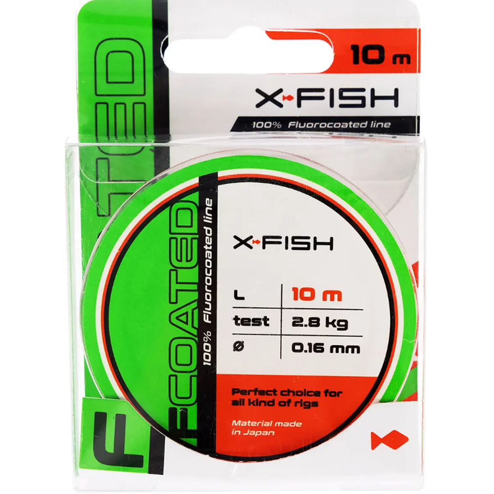 Флюорокарбон X-FISH FCoated 10m 0.16mm 2.8kg (1917.01.22) навантаження на розрив 2.8