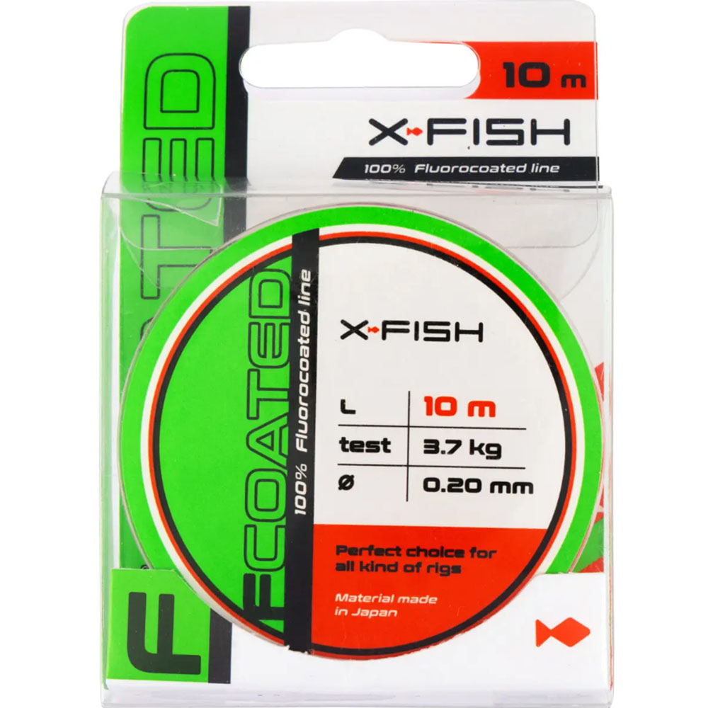 Флюорокарбон X-FISH FCoated 10m 0.20mm 3.7kg (1917.01.24) навантаження на розрив 3.7