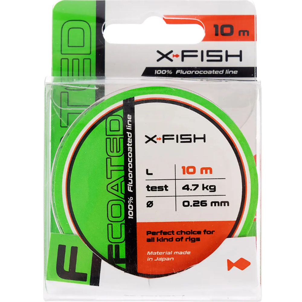 Флюорокарбон X-FISH FCoated 10m 0.26mm 4.7kg (1917.01.26) навантаження на розрив 4.7