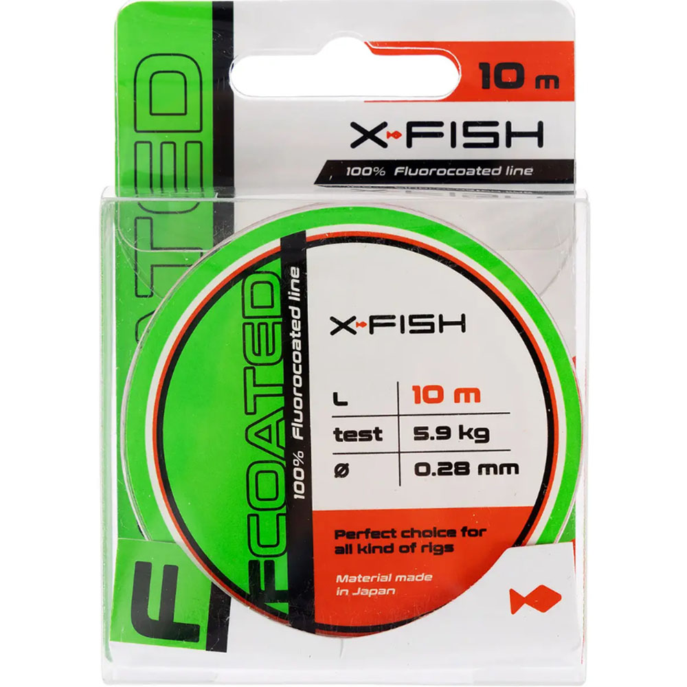 Флюорокарбон X-FISH FCoated 10m 0.28mm 5.9kg (1917.01.27) навантаження на розрив 5.9