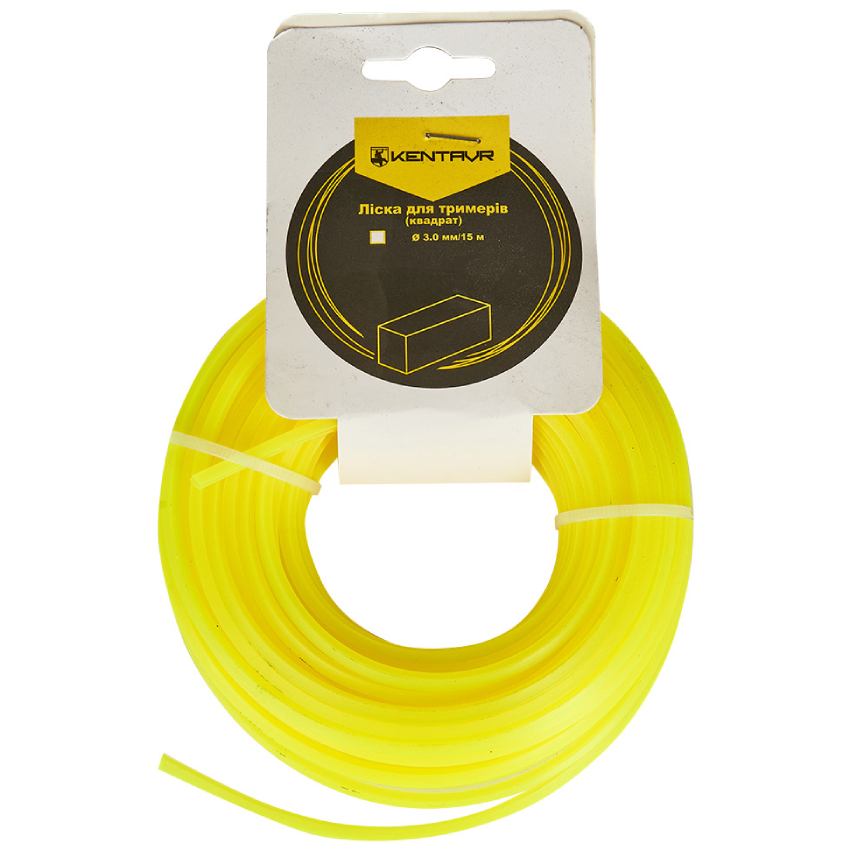 Лісочка для тримера КЕНТАВР Квадрат 3 мм 15 м Yellow (67356)