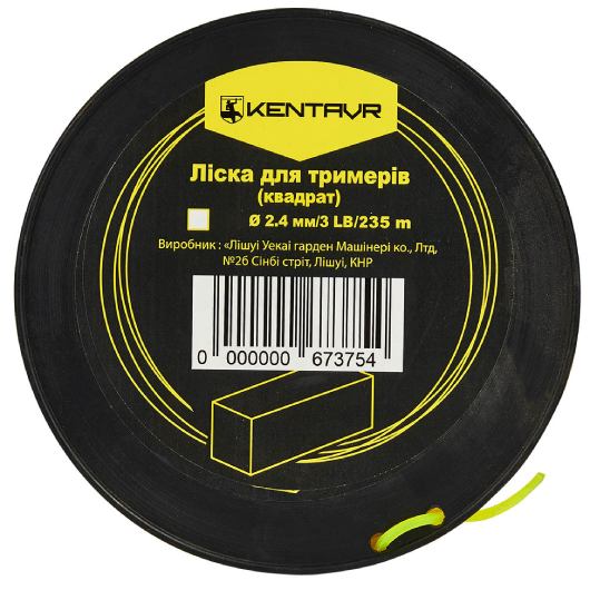 Фото 3 Лісочка для тримера КЕНТАВР Квадрат 2.4 мм 3LB 235 м Yellow (67375)